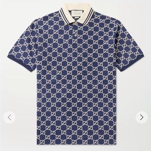 Gucci Logo Embroidered Piqué Polo Shirt - Large